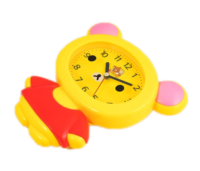 Plastic Analog Round Alarm Table Clock DD10963 Yellow and Red - Zoom Image 3