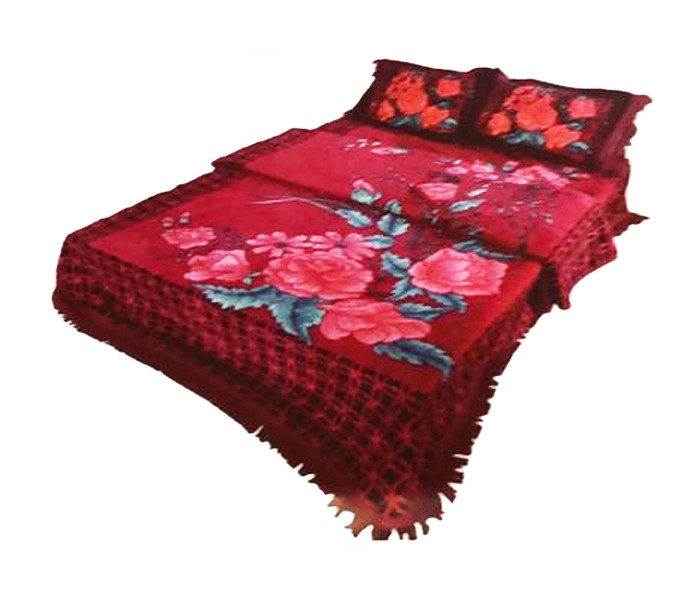 Royal Wool BL6358 Blanket and Bed Cover Set Maroon - Zoom Image 1