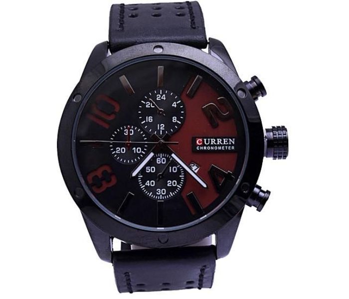 Curren 8243 Quartz Watch For Men Black and Red - Zoom Image 3