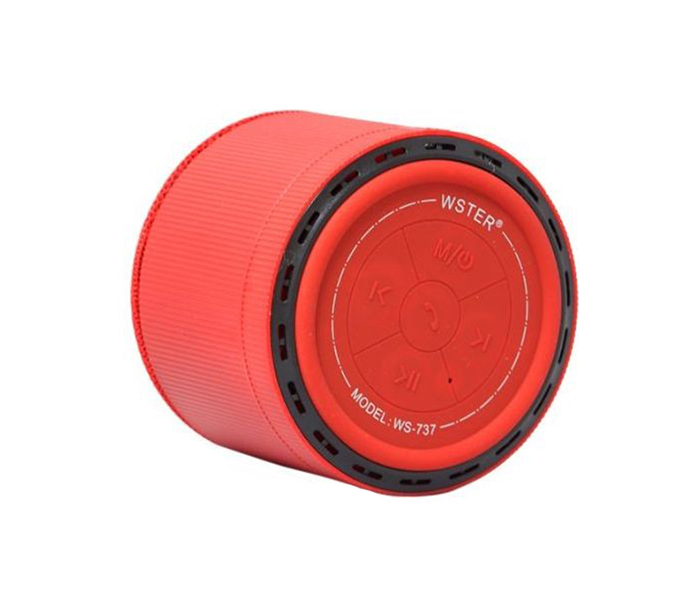 WS-737 Wireless Portable Bluetooth Speaker with TF & USB - Red - Zoom Image 2