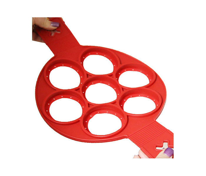 EN4116 Flipping Fantastic Non Stick Silicone Mould Pan Cake Maker - Red - Zoom Image 1