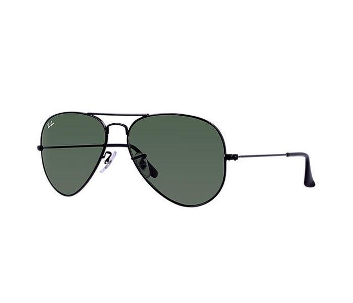 Ray-Ban 0RB3025 002/58 Aviator Black Frame & Green Mirrored Sunglasses for Unisex - Zoom Image 1