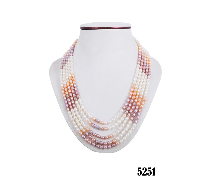 Netra Pearl 5251 5 Line Beaded Necklace Multicolor - Zoom Image