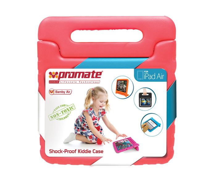 Promate BambyAir Shockproof Kiddie Case with Convertible Stand for iPad Air - Pink - Zoom Image 3