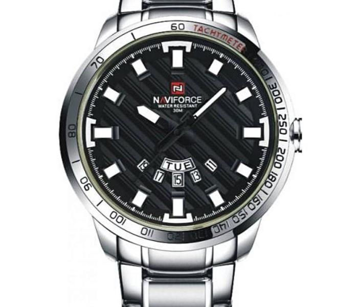 Naviforce NF9090M Stainless Steel Analog Watch for Men - Black - Zoom Image 1