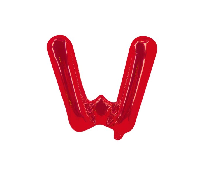 Party Time W-RE-803379 Letter W 16 Inch Foil Balloon Red - Zoom Image