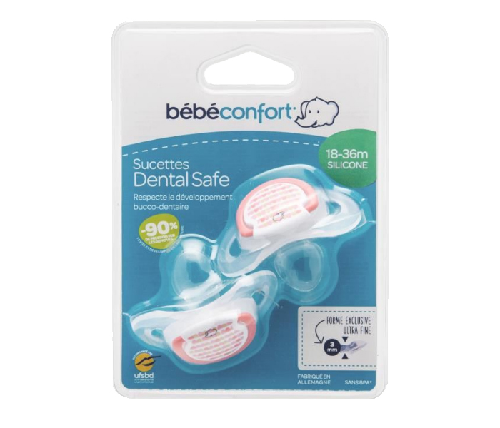 Bebe Confort 3104201300 Silicon X2 Dental Safe Soother - Red, 2 Pieces - Zoom Image 1