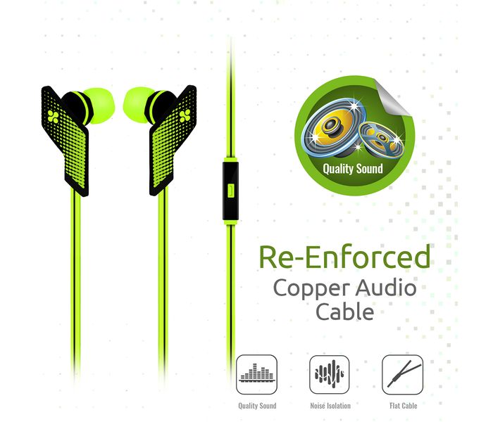 Promate Swank Ergonomic Comfort Fit Stereo Headset with Noise Isolation, Green - Zoom Image 3