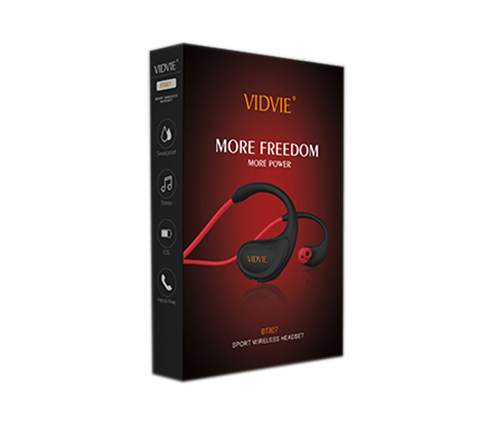 Vidvie BT-807 Wireless Sport Bluetooth Headset - Red - Zoom Image 5