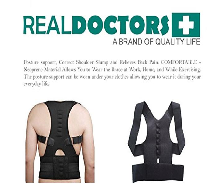 Real Doctors Back Posture Support Brace Medium JA023-3 - Black - Zoom Image 3