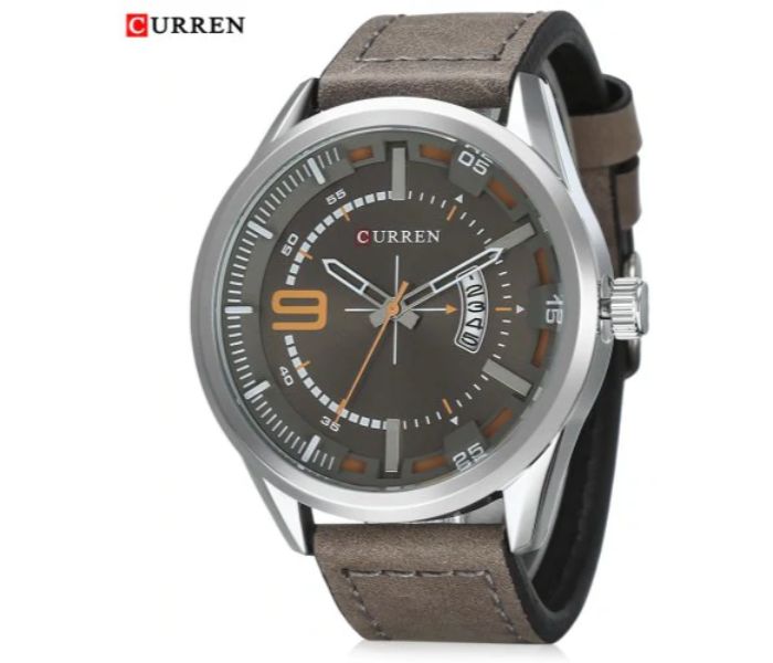 Curren 8295 Analog Quartz Watch For Men White And Grey - Zoom Image