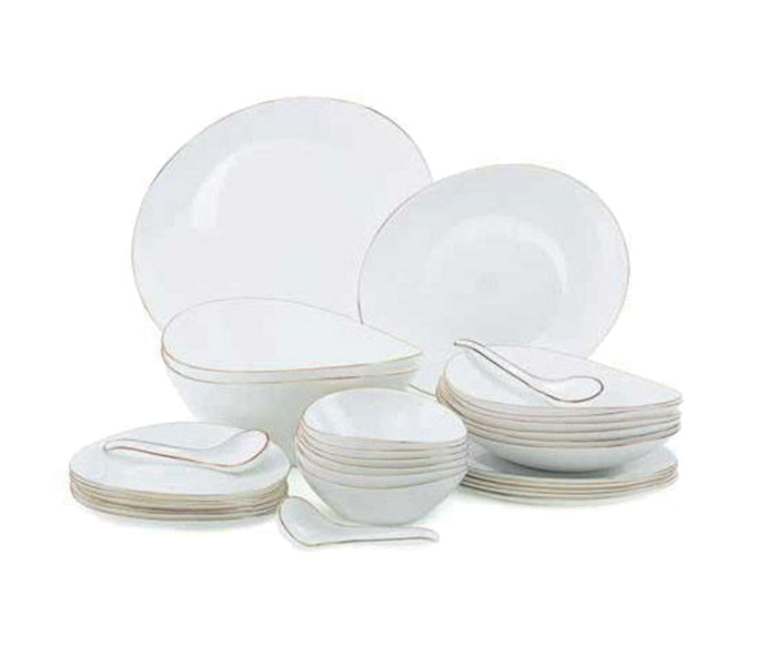 Royalford RF7881 34 Pieces Artisan Silver Dinner Sets - White - Zoom Image 2