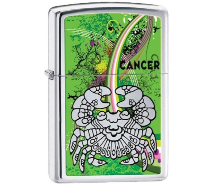 Zippo 24934-000009 Zodiac Cancer Lighter Green and Silver - Zoom Image