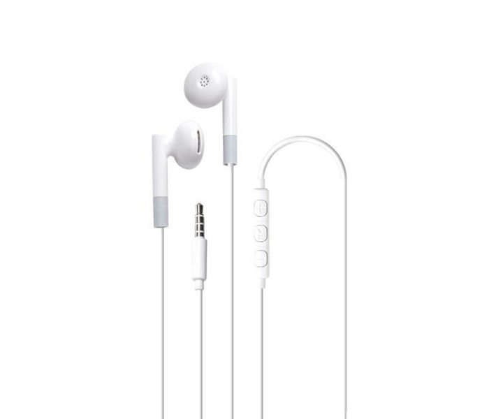 Celly UP300 3.5mm Stereo Earphones with Ultra-Light Drop Shaped Caps - 1.2 Meter, White - Zoom Image 1