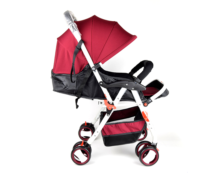 Baby Plus BP8482 Dismountable Cushion Baby Stroller - Wine Red - Zoom Image 1