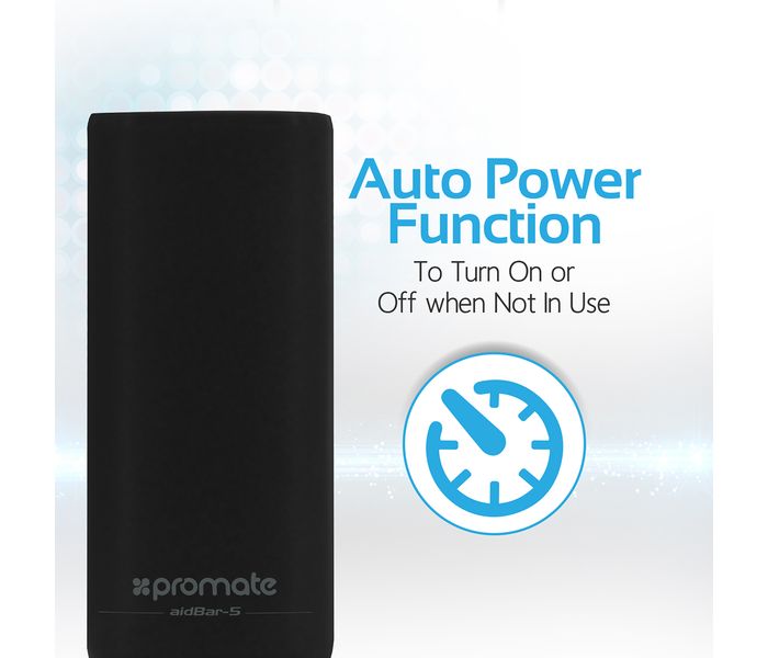 Promate Aid Bar-5 5200 mAh Portable Power Bank, Black - Zoom Image 3