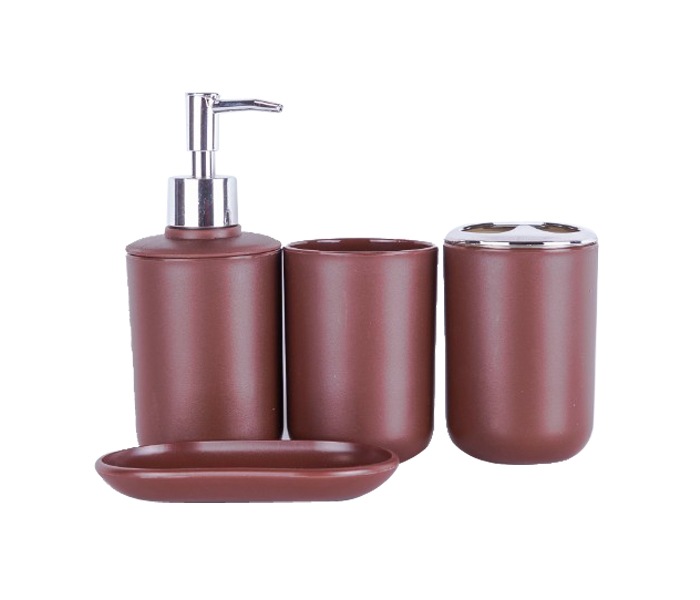 DND DD14177 4 Pieces Bathroom Set Brown - Zoom Image 1