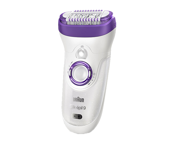 Braun 9-579 Silk-epil 9 Wet & Dry Epilator with 7 Extras - White & Purple - Zoom Image 2