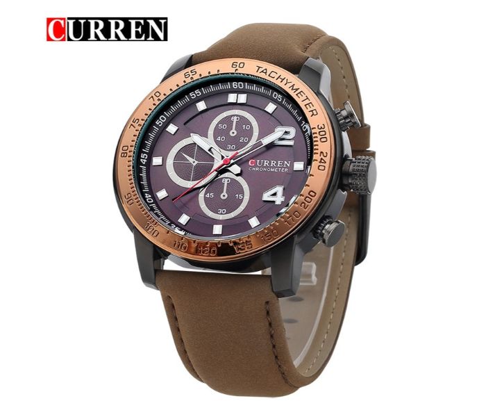 Curren 8190 Casual Analog Quartz Watch For Men Brown - Zoom Image