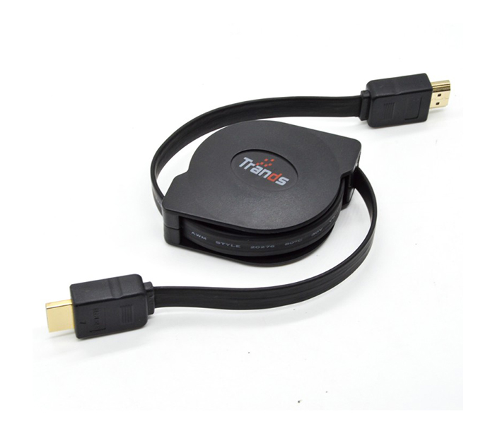 Trands TR-CA888 Retractable HDMI Male to Male Cable - Black, 1 Meter - Zoom Image 3