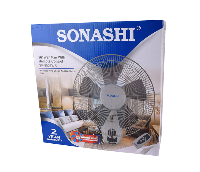 Sonashi SF-8007-WR 16-inch Wall Fan with Remote Control - Zoom Image 2