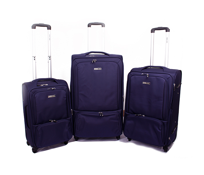 Para John PJTR3089L Soft Trolley Bag Set of 3 Pieces - Blue - Zoom Image 1