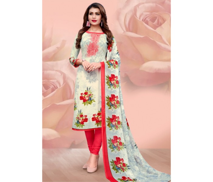 Ziyata Collections ZY9008 Unstitched Crepe Churidar Multicolor - Zoom Image