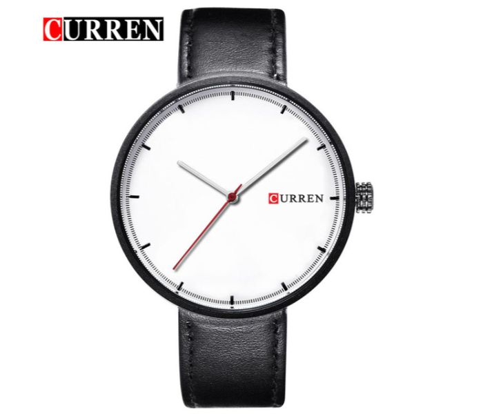 Curren 8223 Casual Big Dial Quartz Watch For Men White - Zoom Image 2