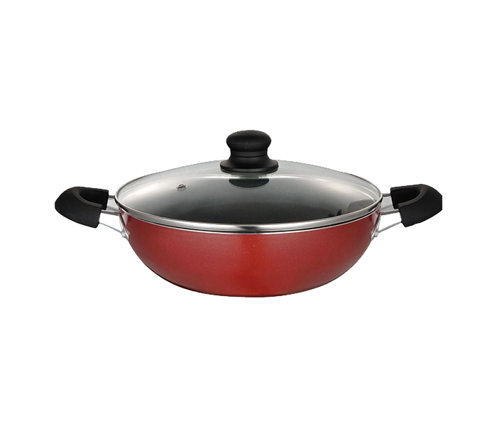 Homeway WL-230 26Cm Nonstick Wok Pan with Lid - Red - Zoom Image 3