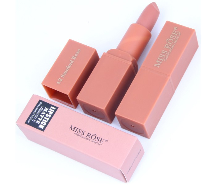 Miss Rose 7301-035M48 Matte Finish Velvet Waterproof Lipstick 42 Smoked Rose - Zoom Image