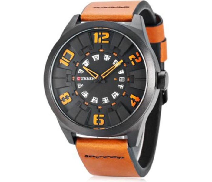 Curren 8258 Casual Quartz Watch For Men Orange - Zoom Image 1