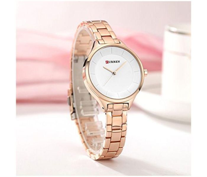 Curren 9015 Casual Fashion Watches For Women Rose Gold And White - Zoom Image 2