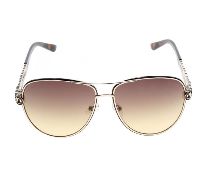 Guess GU7404 32F Aviator Gold Frame & Brown Gradient Mirrored Sunglasses for Women - Zoom Image 2