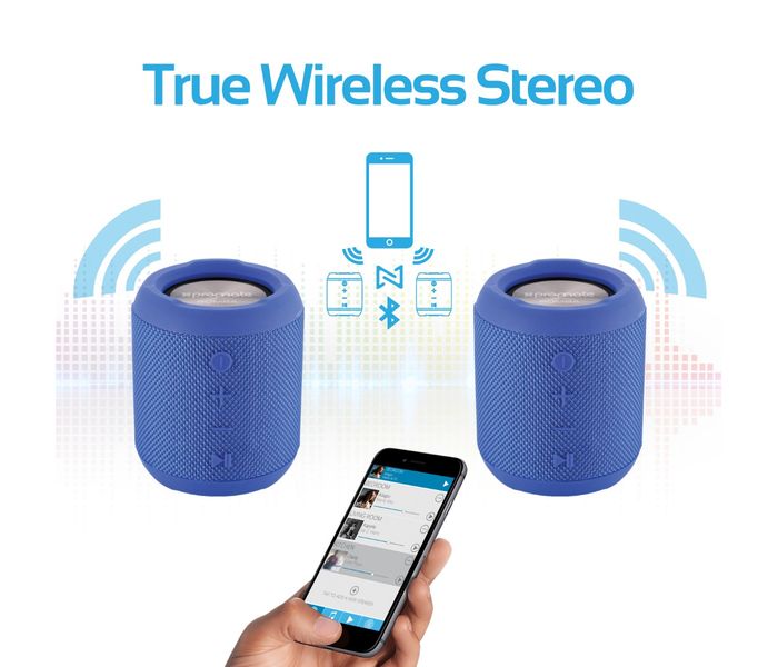 Promate Bomba Portable Wireless Speaker with Handsfree for Outdoor & Indoor - Blue - Zoom Image 3