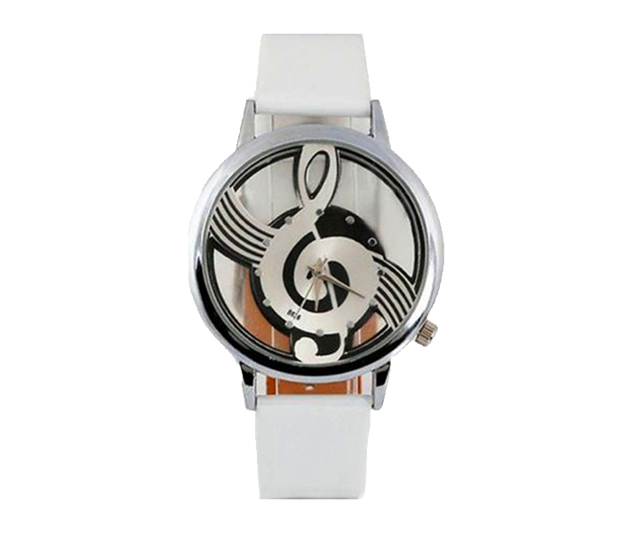 Luxury Retro Double Sided Hollow Music Note Notation Watch - White - Zoom Image 3