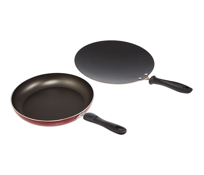 Prestige PR20470 26CM Aluminium Frypan & 30CM Concave Tawa Pan Set - Red - Zoom Image 5