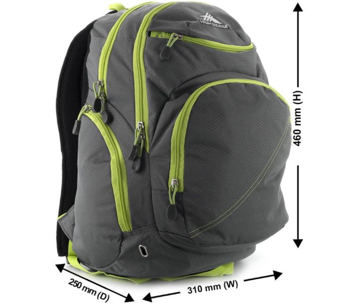 High Sierra HSR104LUG00101 Boondock V2 Backpack Charcoal and Chartreuse - Zoom Image 1