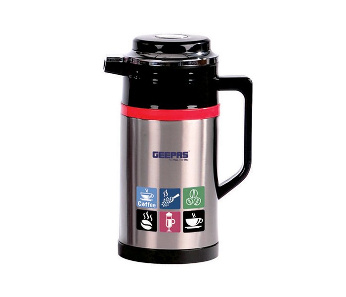 Geepas GVF5255 1.6 Litre Hot and Cold Vacuum Flask, Silver - Zoom Image