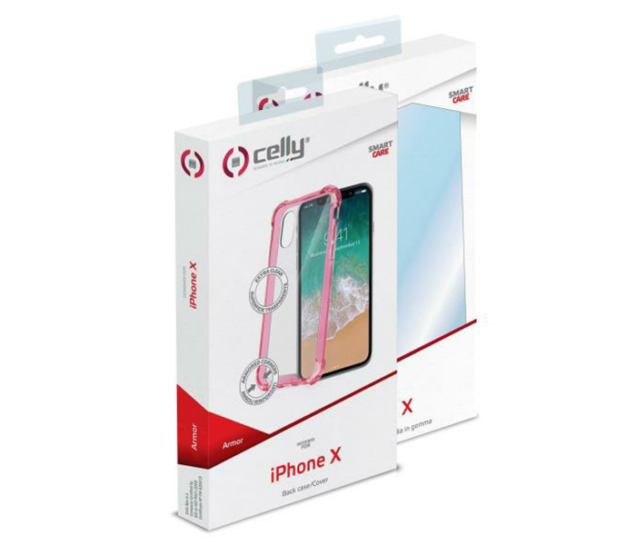 Celly 900PK Armor Mobile Cover for Apple iPhone X - Pink - Zoom Image 2