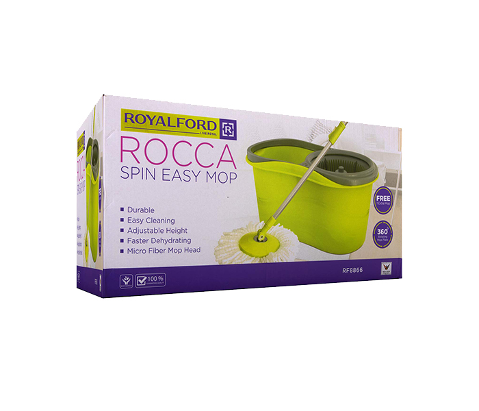 Royalford RF8866 Rocca Spin Easy Mop - Green and Grey - Zoom Image 2