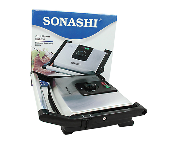 Sonashi SGT-854 2000W Deluxe Contact Grill Maker - Silver - Zoom Image 3