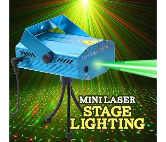 6 in 1 Portable Mini Laser Stage Light Projector for Disco Party with 150mw - Blue - Zoom Image 3