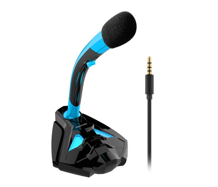 Promate Tweeter-4 3.5mm Professional Digital Jack Desktop Microphone Stand with Adjustable Neck, Blue - Zoom Image 7