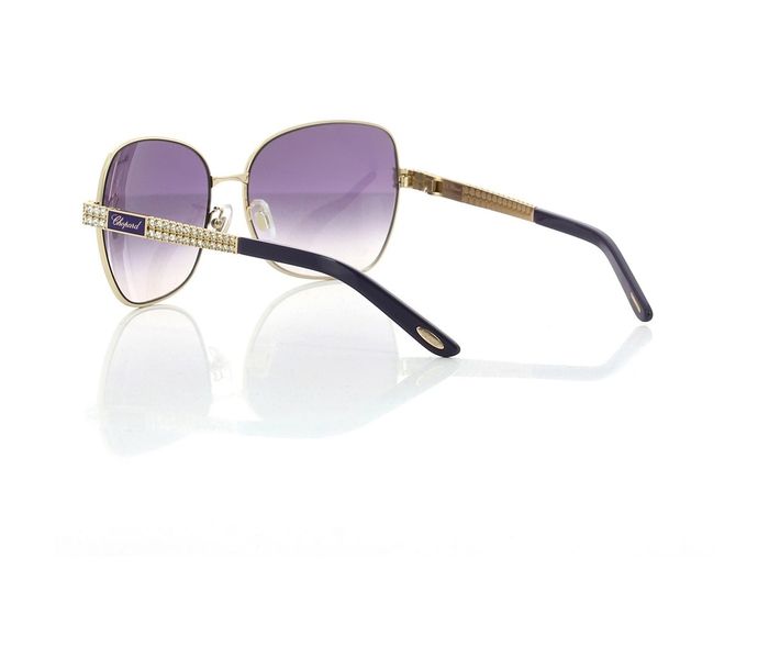 Chopard SCHB25S 0E66 Square Shiny Rose Gold Frame & Grey Gradient Mirrored Sunglasses for Women - Zoom Image 1