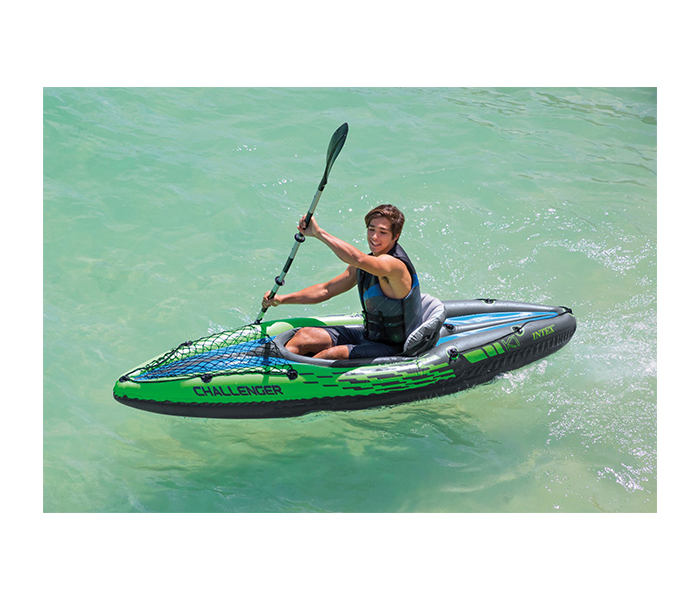 Intex ZX-68305 Inflatable Challenger K1 Boat Set - Green - Zoom Image 2