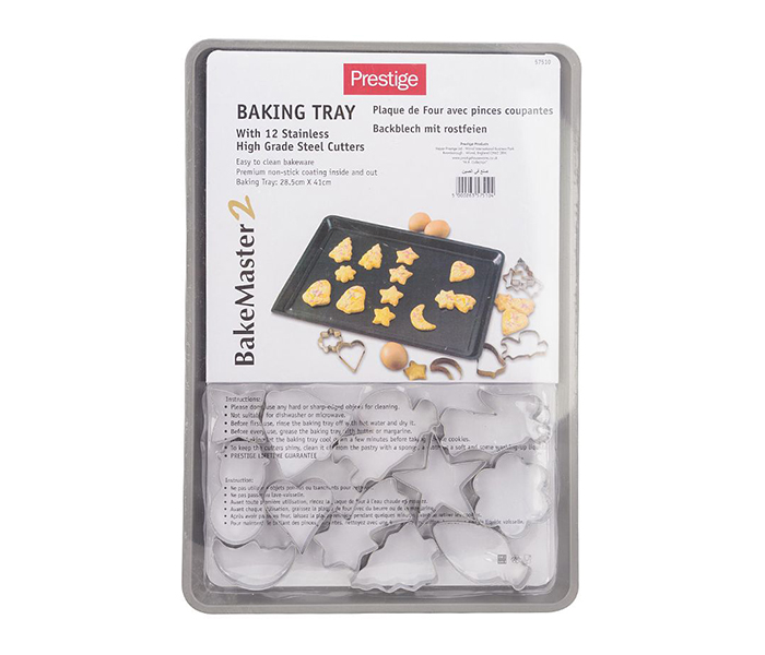 Prestige PR57510 Bakeware Baking Tray with Cookie Cutter Set - Grey - Zoom Image 3