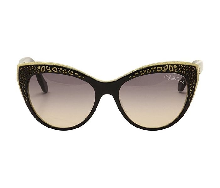 Roberto Cavalli 982S Cat Eye Havana & Beige with Gold Glitter Frame and Brown Gradient Mirrored Sunglasses for Women - Zoom Image 4