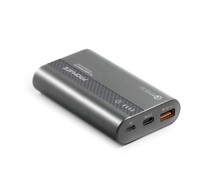 Promate Powertank-10 Portable 10000mAh with Qualcomm QC 3.0 and Over Charging Protection - Grey - Zoom Image 7