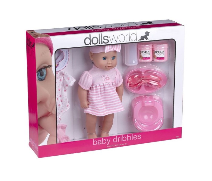 Dolls World 8496 30cm Baby Dribbles Gift Set Pink - Zoom Image 1