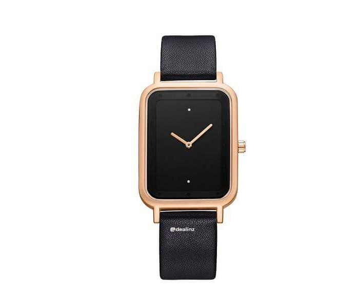 Tomi TM-0833 Maglo Faxes Genuine Quality Leather Band Wrist Watch For Unisex Black - Zoom Image